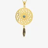 Collier fantaisie en acier doré et turquoise synthétique SO OR