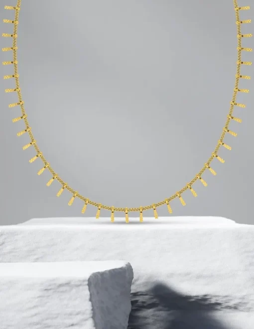 Collier fantaisie en acier doré SO OR