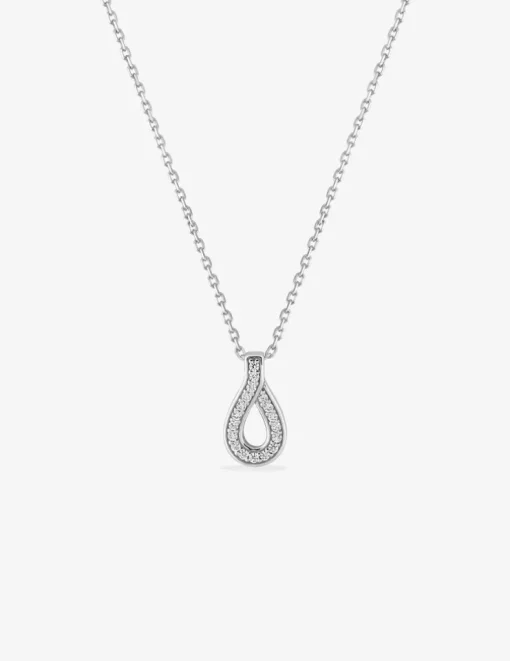 Collier fantaisie en argent 925‰ rhodié et oxyde de zirconium SO OR