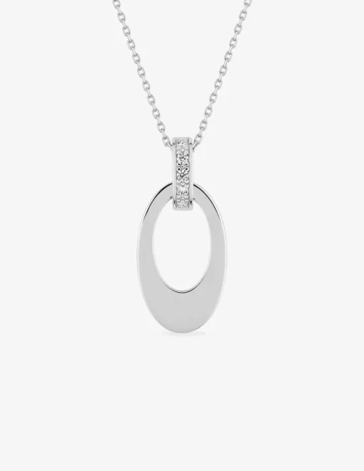 Collier fantaisie en argent 925 ‰ rhodié et oxydes de zirconium SO OR