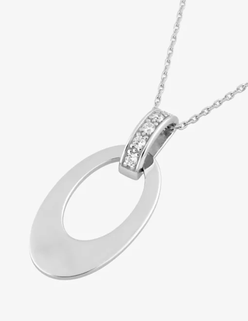 Collier fantaisie en argent 925 ‰ rhodié et oxydes de zirconium SO OR