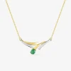 Collier fantaisie or 750‰ bicolore émeraude SO OR