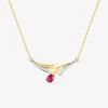 Collier fantaisie or 750‰ bicolore rubis SO OR