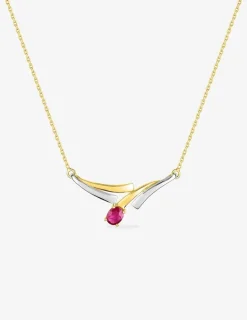 Collier fantaisie or 750‰ bicolore rubis SO OR