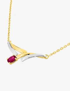 Collier fantaisie or 750‰ bicolore rubis SO OR