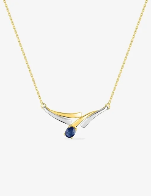 Collier fantaisie or 750‰ bicolore saphir SO OR
