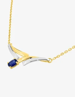 Collier fantaisie or 750‰ bicolore saphir SO OR
