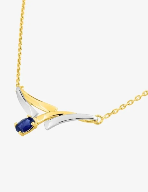 Collier fantaisie or 750‰ bicolore saphir SO OR