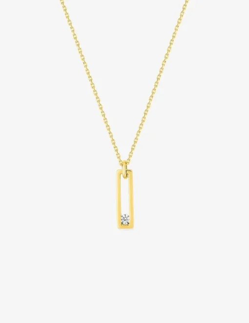 Collier fantaisie or jaune 375 ‰ et oxyde de zirconium SO OR