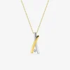Collier fantaisie or jaune 375 ‰, rhodium et oxyde de zirconium SO OR