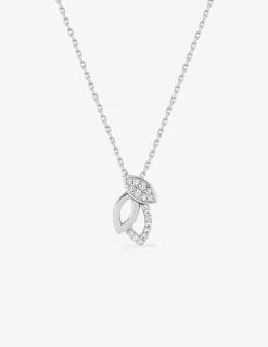 Collier feuilles argent 925‰ rhodié et oxydes de zirconium SO OR