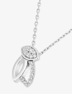 Collier feuilles argent 925‰ rhodié et oxydes de zirconium SO OR