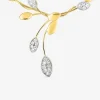 Collier feuilles plaqué or oxydes de zirconium et rhodium SO OR