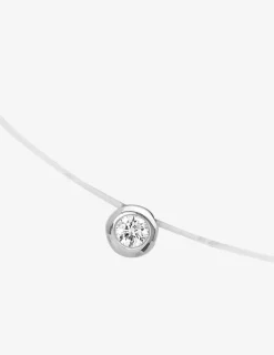 Collier fil nylon argent 925‰ rhodié et oxyde de zirconium blanc SO OR