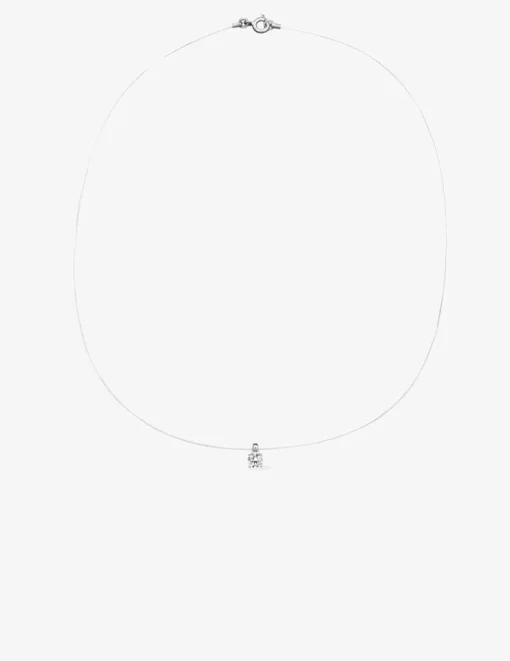 Collier fil nylon argent 925 ‰ rhodié avec oxyde de zirconium 4,5 mm SO OR