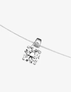 Collier fil nylon argent 925 ‰ rhodié avec oxyde de zirconium 4,5 mm SO OR