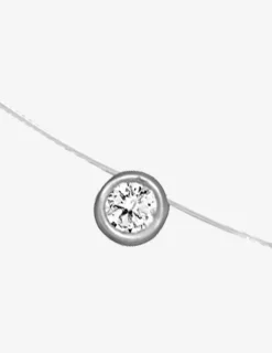 Collier fil nylon argent 925 ‰ rhodié avec oxyde de zirconium 42 cm SO OR
