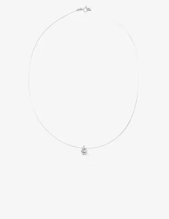 Collier fil nylon argent 925 ‰ rhodié avec oxyde de zirconium 6,5 mm SO OR