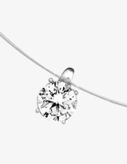 Collier fil nylon argent 925 ‰ rhodié avec oxyde de zirconium 6,5 mm SO OR