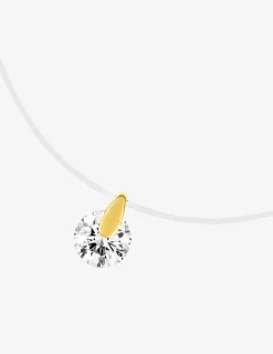 Collier fil nylon avec oxyde percé serti sur or jaune 375 ‰ SO OR
