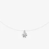 Collier fil nylon et pendentif or blanc 750 ‰ et oxyde de zirconium 0,50 ct SO OR