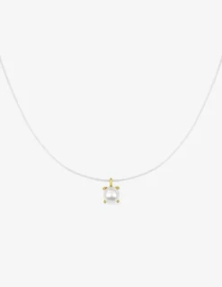 Collier fil nylon plaqué or et perle d'imitation 4 mm SO OR
