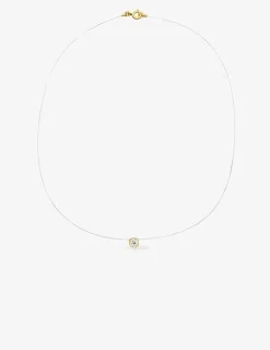 Collier fil nylon plaqué or et oxyde de zirconium 4,5 mm serti clos SO OR
