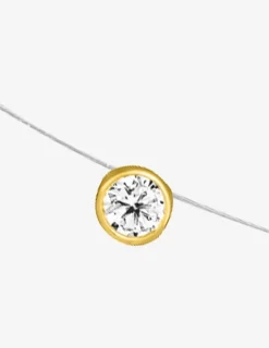 Collier fil nylon plaqué or et oxyde de zirconium 4,5 mm serti clos SO OR