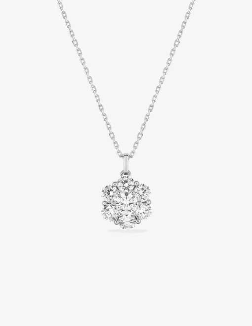Collier fleuri argent 925‰ rhodié et oxydes de zirconium SO OR