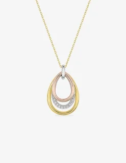 Collier goutte 3 ors 375‰ et oxydes de zirconium SO OR