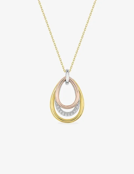Collier goutte 3 ors 375‰ et oxydes de zirconium SO OR