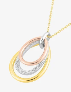 Collier goutte 3 ors 375‰ et oxydes de zirconium SO OR