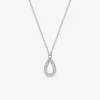 Collier goutte ajourée argent 925‰ rhodié et oxydes de zirconium SO OR