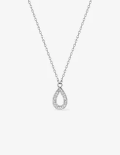 Collier goutte ajourée argent 925‰ rhodié et oxydes de zirconium SO OR
