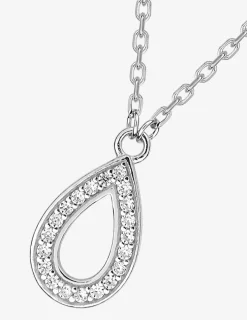 Collier goutte ajourée argent 925‰ rhodié et oxydes de zirconium SO OR