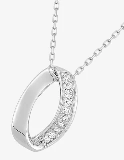 Collier goutte en or blanc 375‰ et oxydes de zirconium SO OR