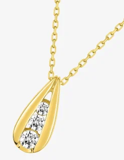 Collier goutte Trilogie or jaune 375 ‰ et oxydes de zirconium SO OR