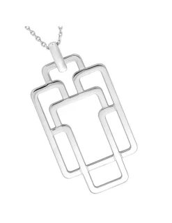Collier graphique en argent 925 ‰ rhodié SO OR