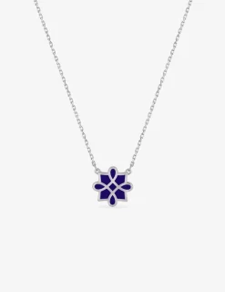 Collier Harmonie Or blanc 375‰ et laque bleue SO OR