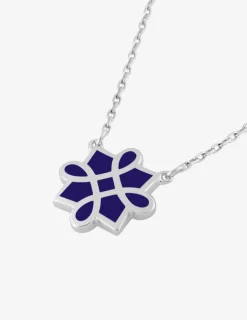 Collier Harmonie Or blanc 375‰ et laque bleue SO OR