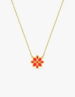 Collier Harmonie Or jaune 375‰ et laque corail SO OR