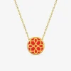 Collier Harmonie Or jaune 375‰ et jeton laque corail SO OR