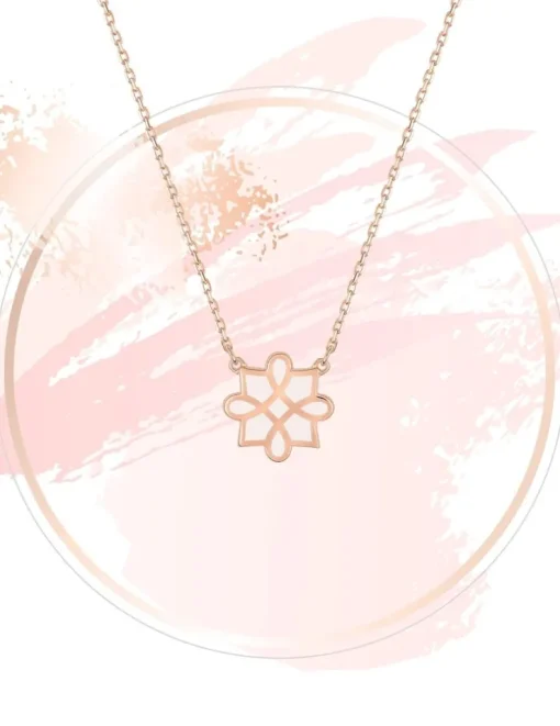 Collier Harmonie Or rose 375‰ et laque ivoire SO OR