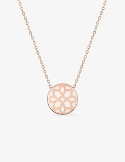 Collier Harmonie Or rose 375‰ et jeton laque ivoire SO OR