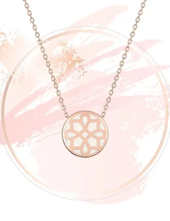 Collier Harmonie Or rose 375‰ et jeton laque ivoire SO OR