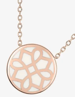 Collier Harmonie Or rose 375‰ et jeton laque ivoire SO OR