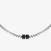 Collier imprimé noir et acier SO OR