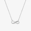Collier infini argent 925‰ rhodié et oxydes de zirconium SO OR