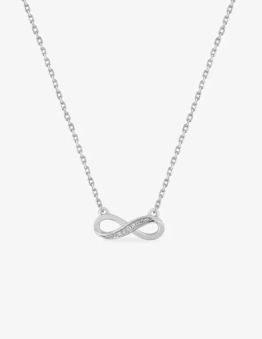 Collier infini argent 925‰ rhodié et oxydes de zirconium SO OR
