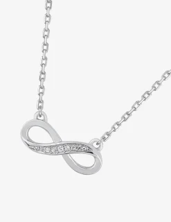 Collier infini argent 925‰ rhodié et oxydes de zirconium SO OR